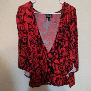 Red wrap shirt